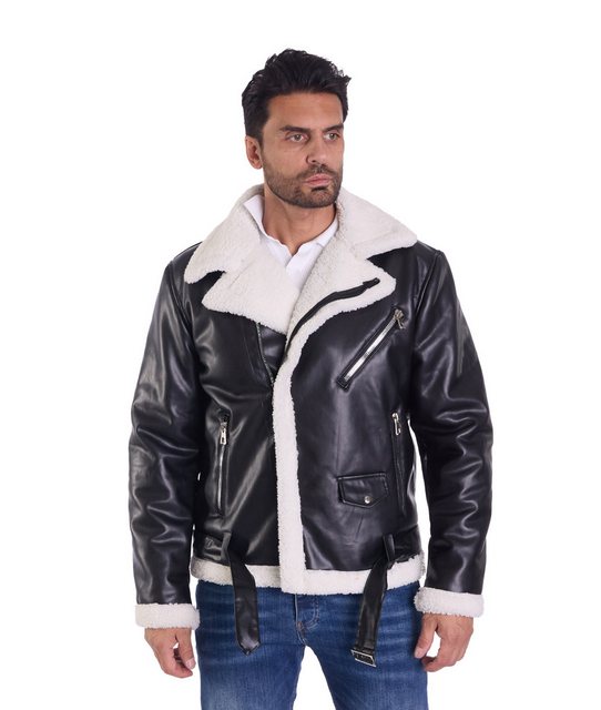 Denim Distriqt Winterjacke Herren Piloten Winterjacke Fliegerjacke Schwarz günstig online kaufen