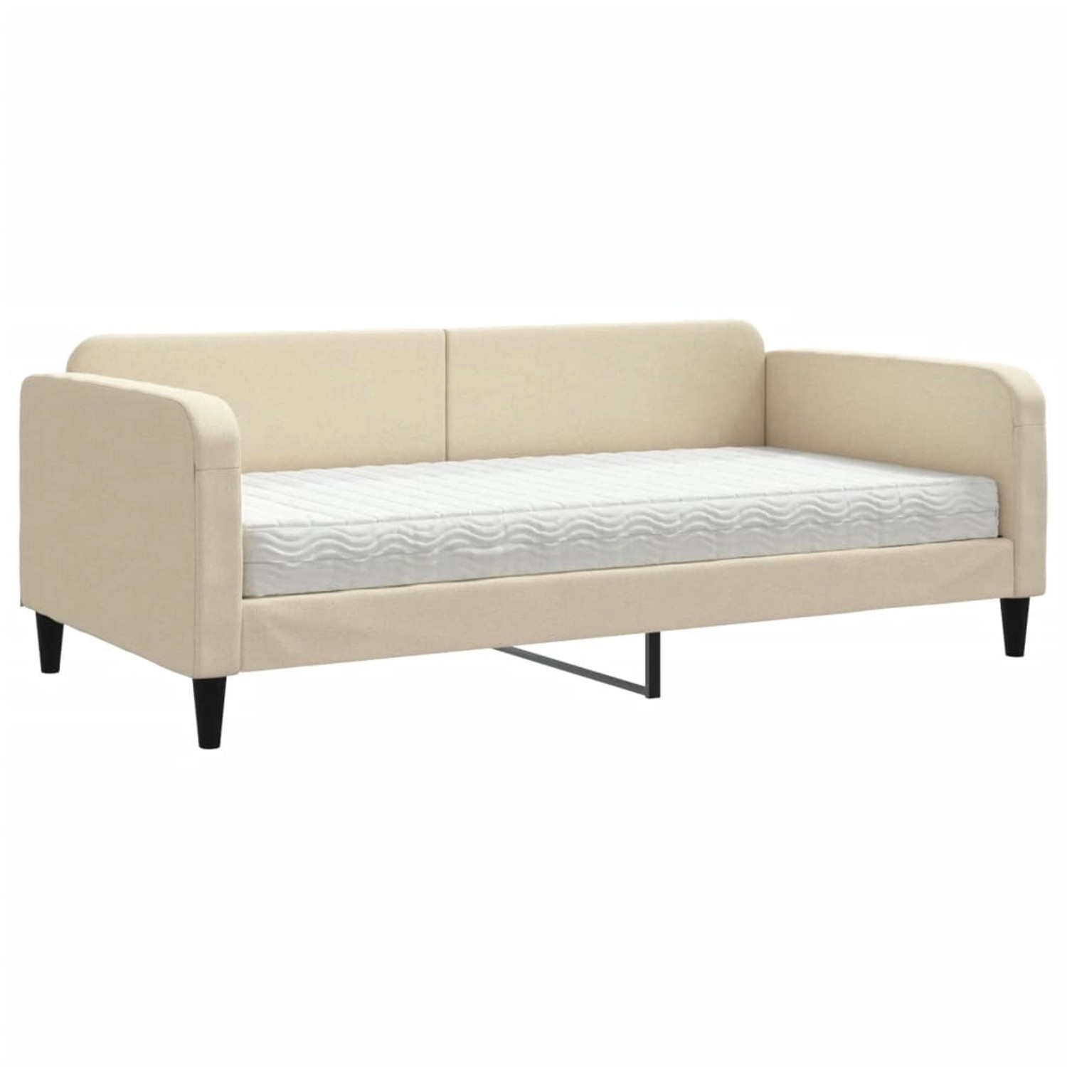 vidaXL Bett Tagesbett mit Matratze Creme 100x200 cm Stoff günstig online kaufen