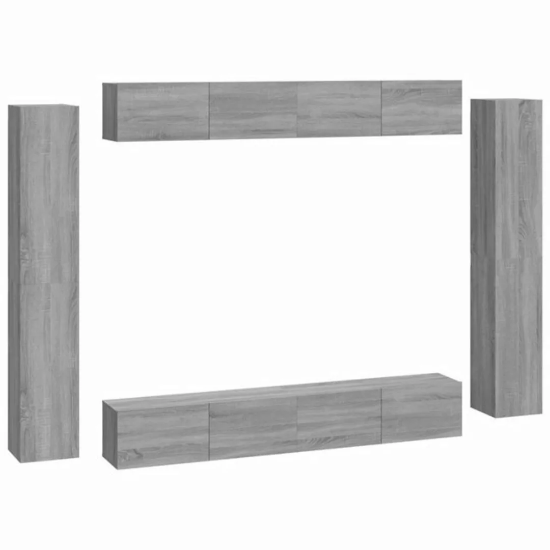 furnicato TV-Schrank 8-tlg. TV-Schrank-Set Grau Sonoma Holzwerkstoff (1-St) günstig online kaufen