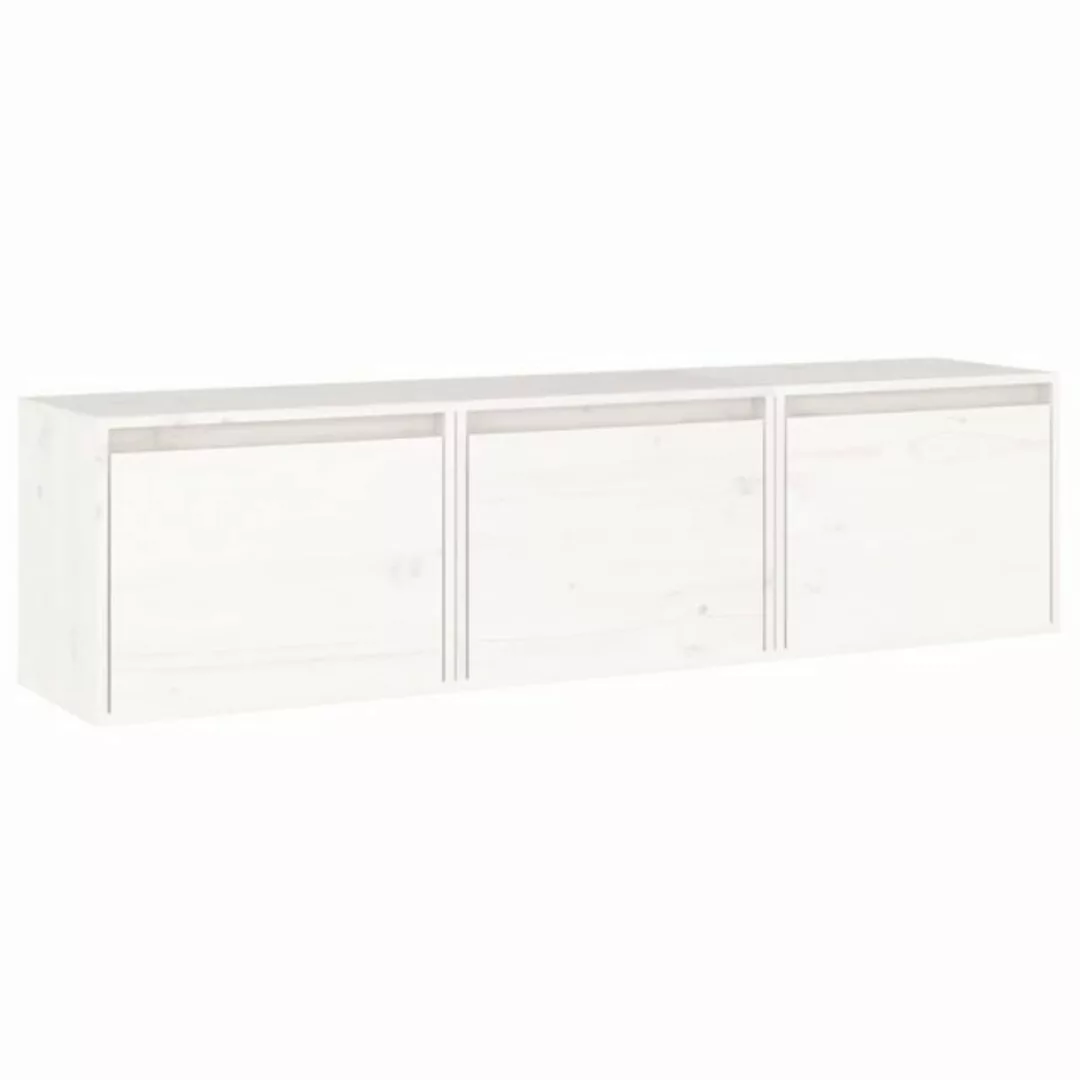 vidaXL TV-Schrank TV-Schränke 3 Stk Weiß Massivholz Kiefer Lowboard Lowboar günstig online kaufen