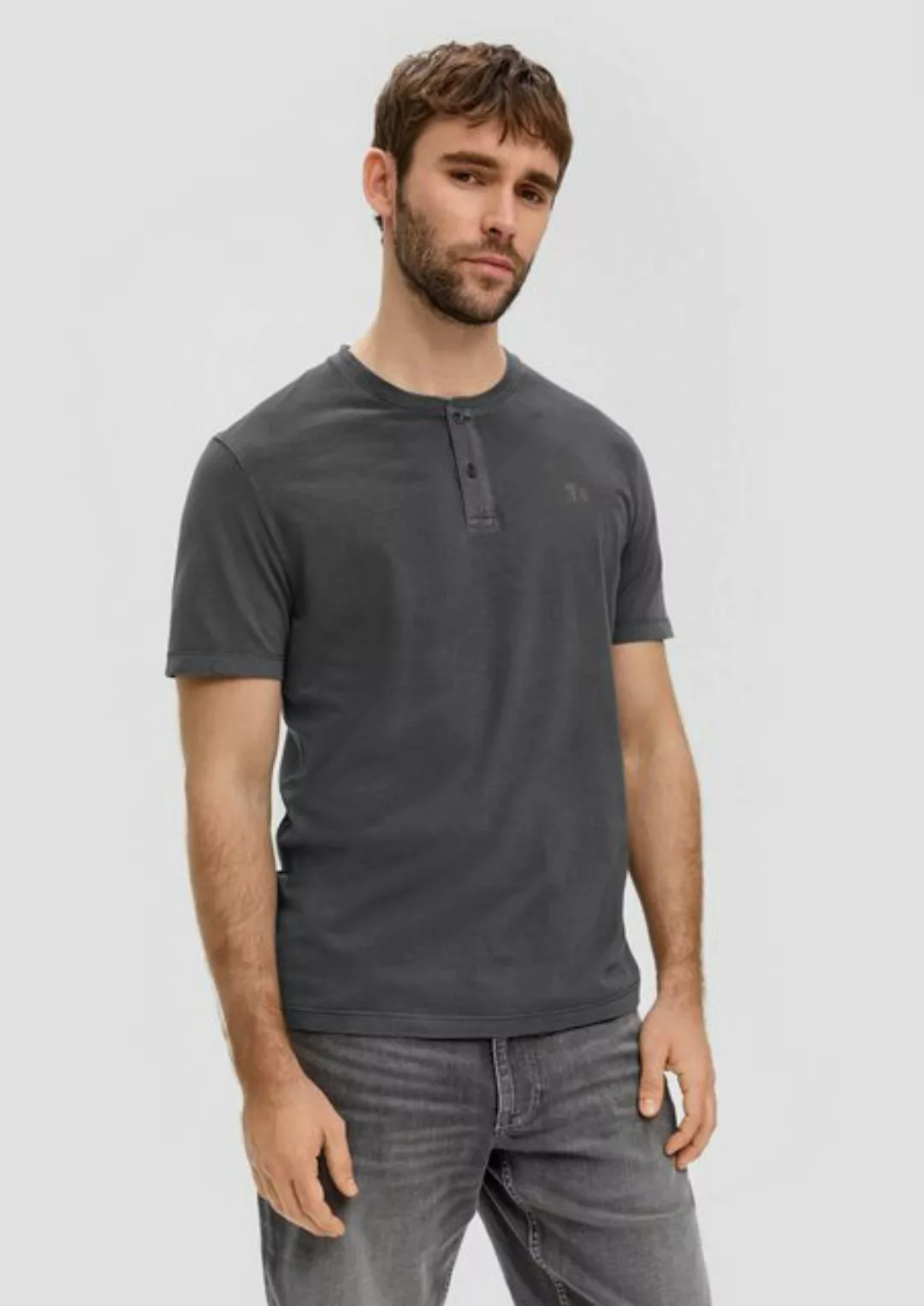 s.Oliver T-Shirt - stylisches kurzarm T-Shirt mit Henley Ausschnitt - geknö günstig online kaufen