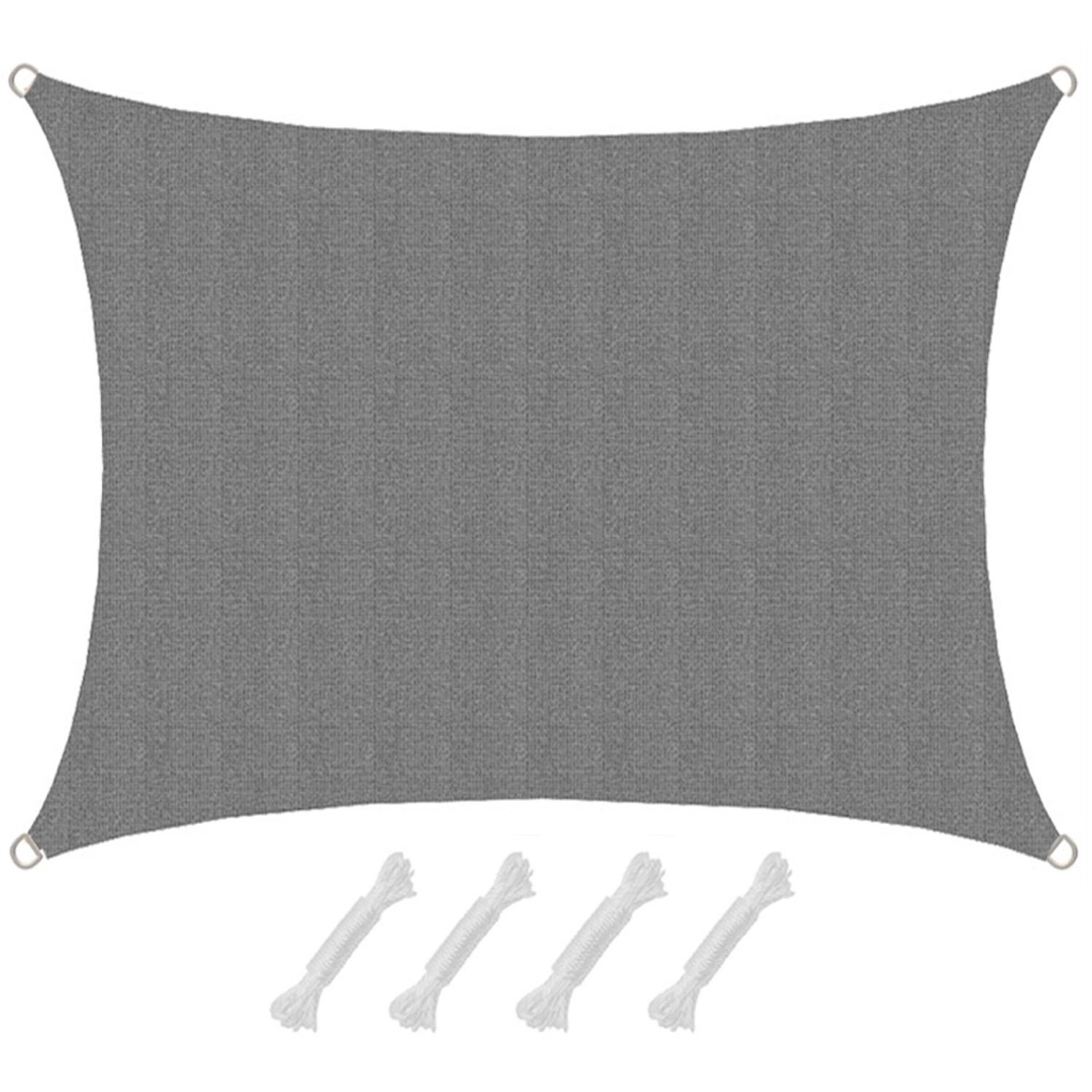 AMANKA HDPE Sonnensegel Wasserdurchlässig - 1,5 x 2 m Viereckig Grau günstig online kaufen