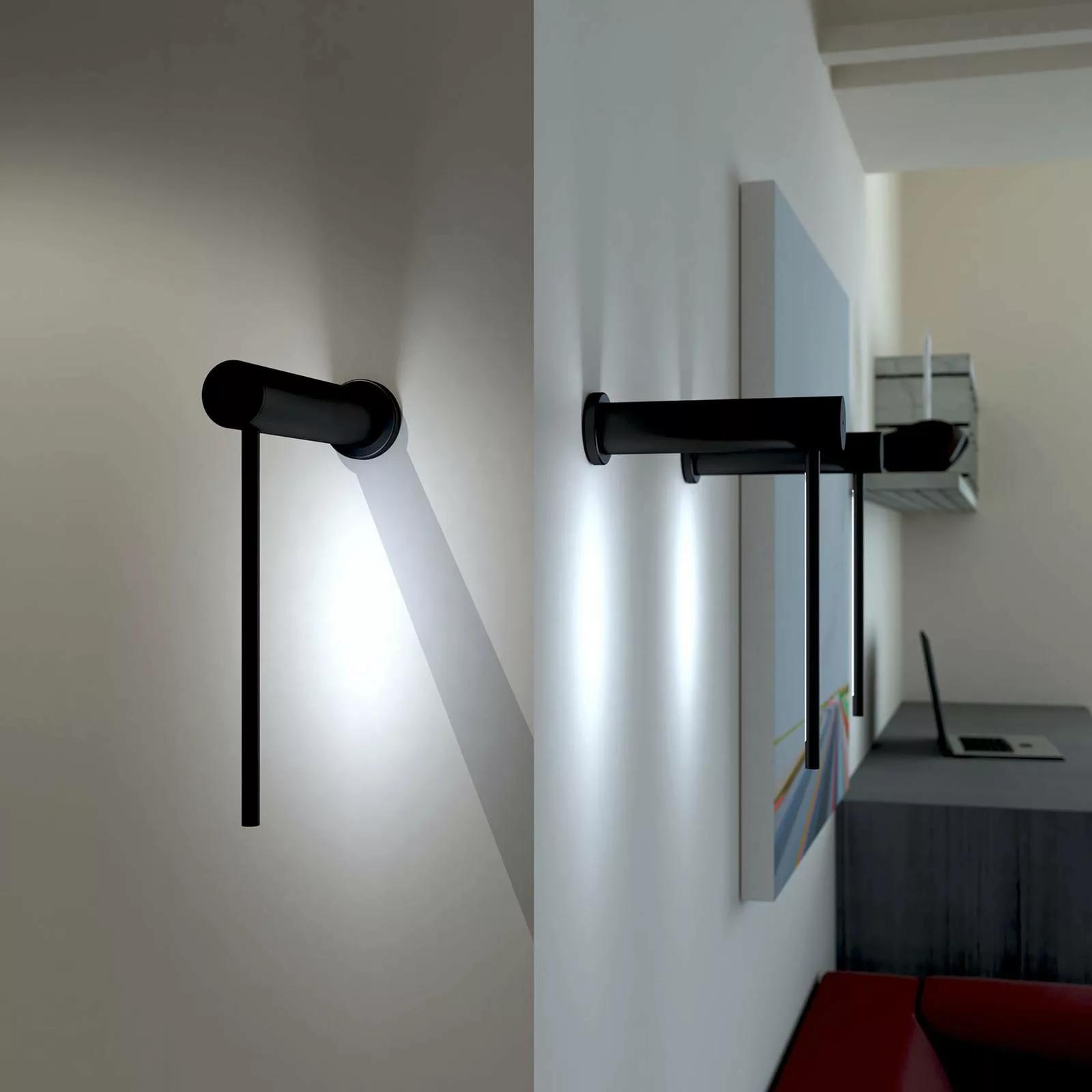 Martinelli Luce Mosca LED-Wandleuchte 20cm schwarz günstig online kaufen