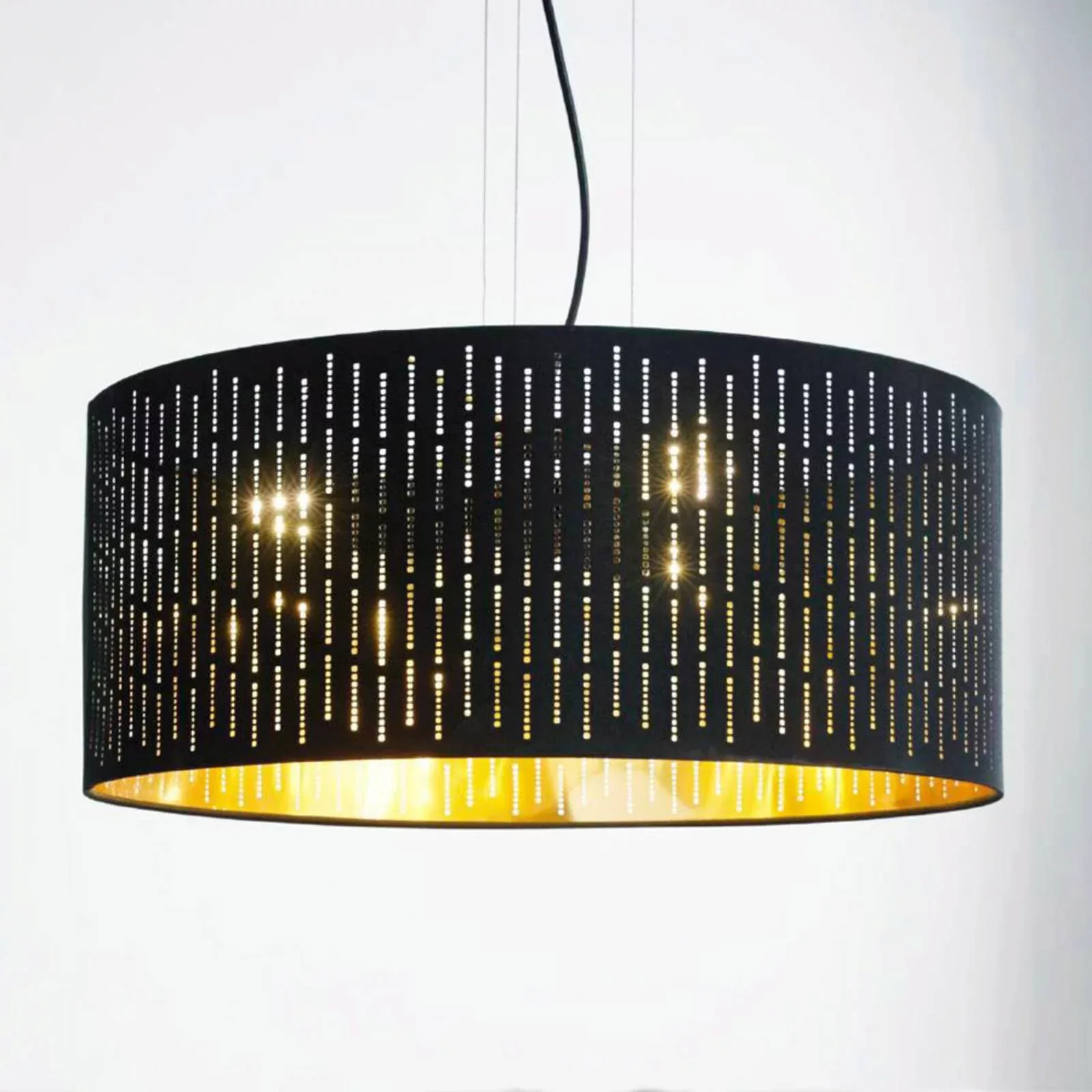 Hängeleuchte Varillas in Schwarz/Gold, 53 cm günstig online kaufen