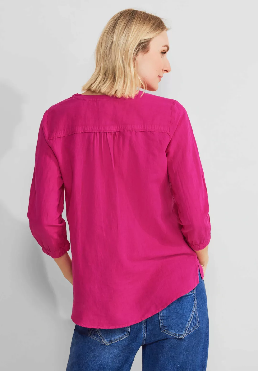 STREET ONE Chiffonbluse mit geschlitztem Rundhalsausschnitt günstig online kaufen