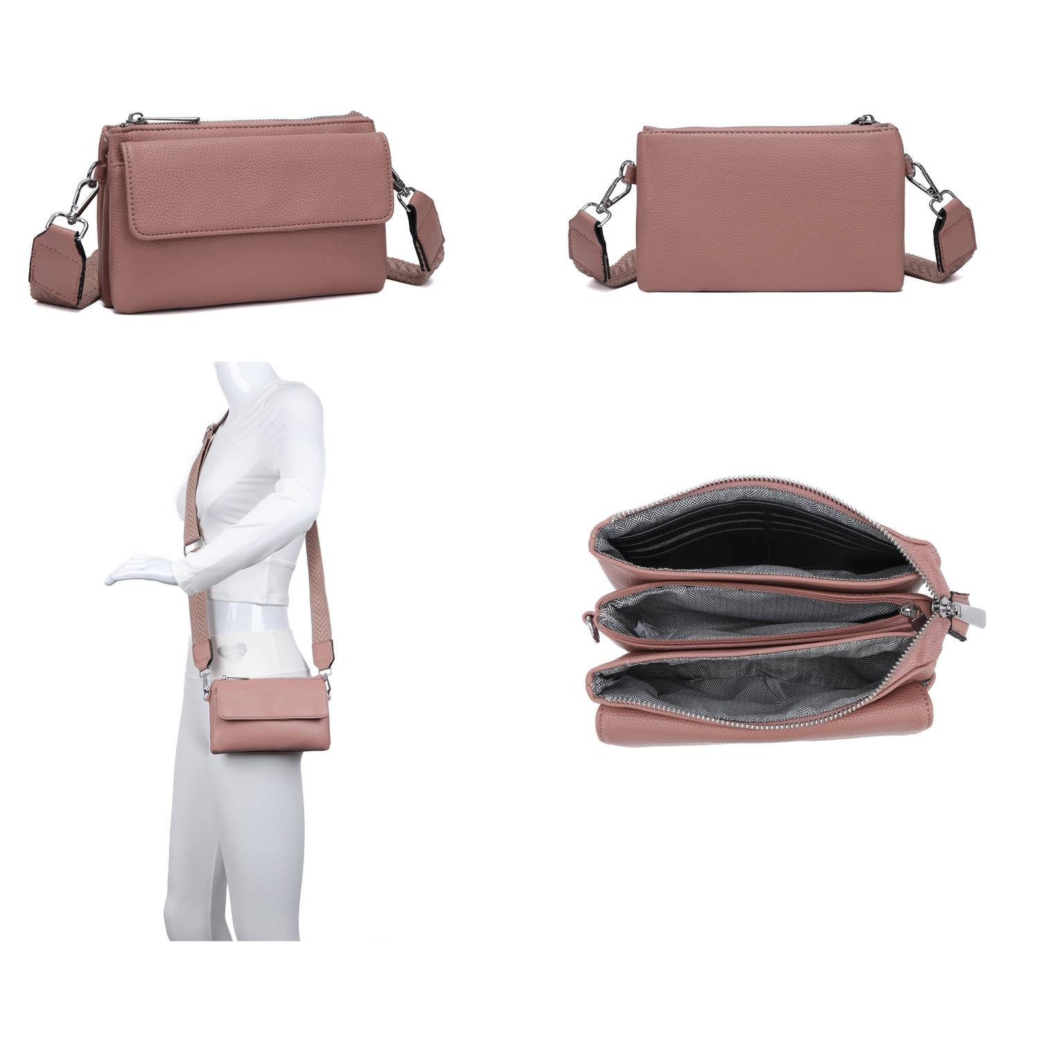 ITALYSHOP24 Geldbörse Damen Umhängetasche CrossBody Brieftasche günstig online kaufen