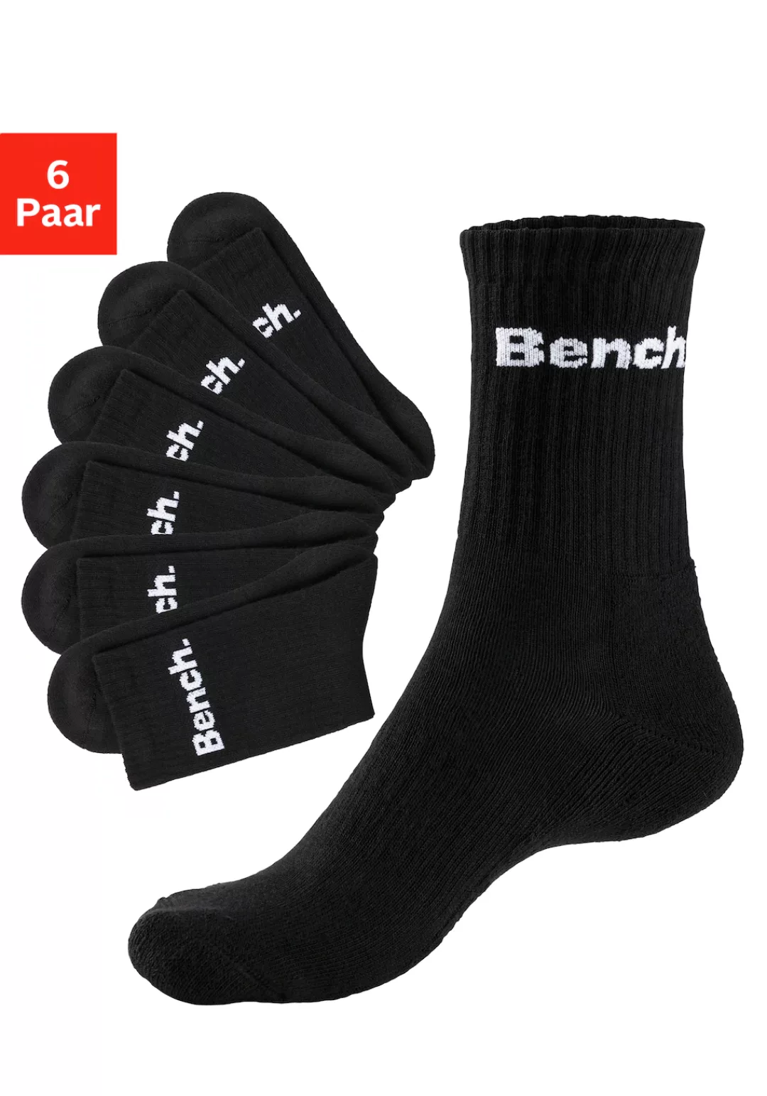 Bench. Tennissocken, (Packung, 6 Paar), mit Fuß Polsterung günstig online kaufen