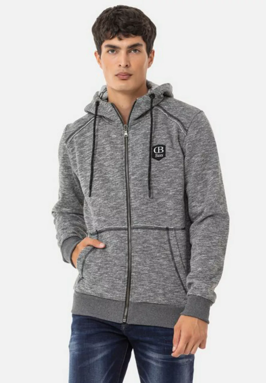 Cipo & Baxx Sweatjacke in meliertem Design günstig online kaufen