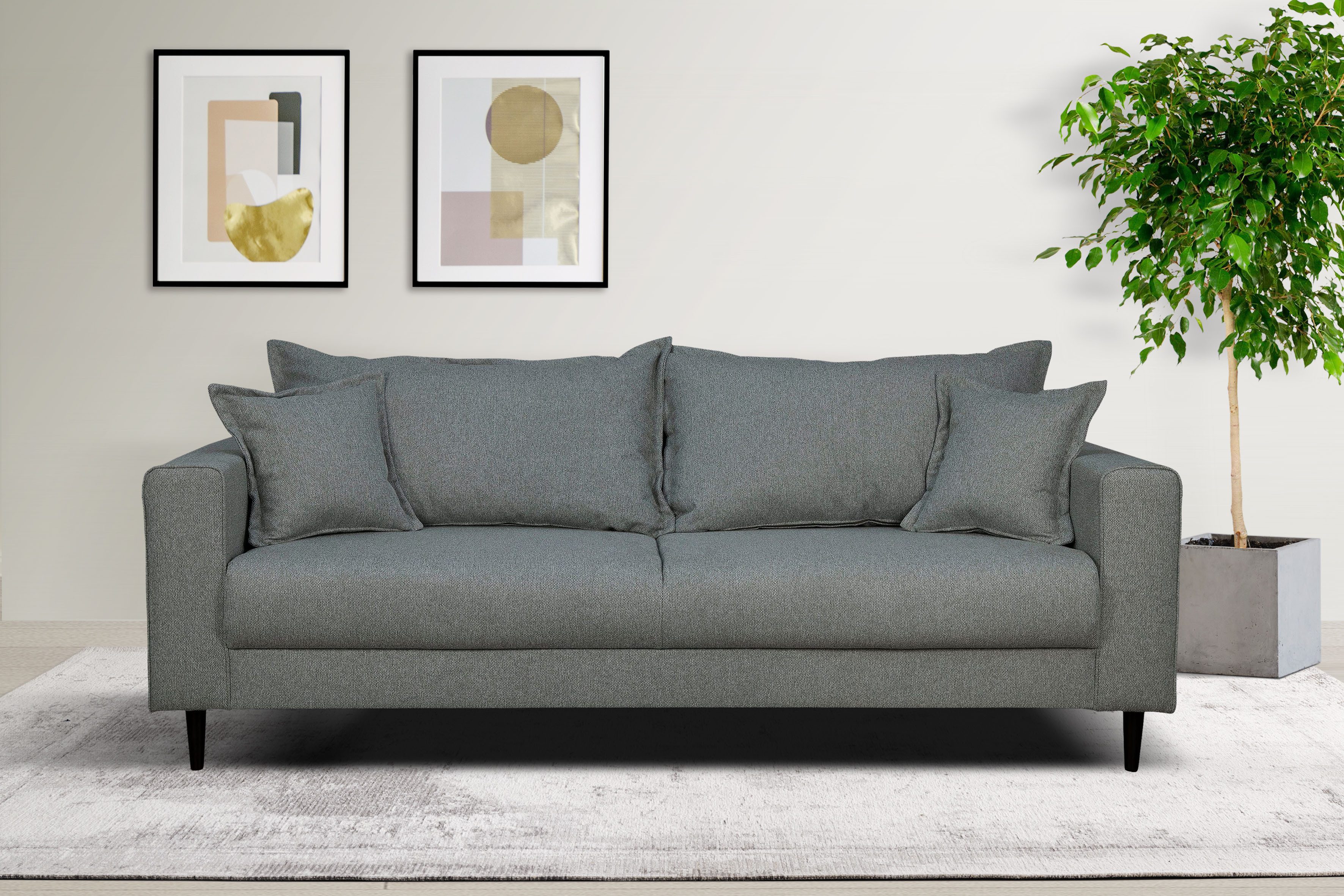 Home affaire 3-Sitzer "VEYRAS, hoher Sitzkomfort, Maße B/T/H: 212/84/76 cm" günstig online kaufen
