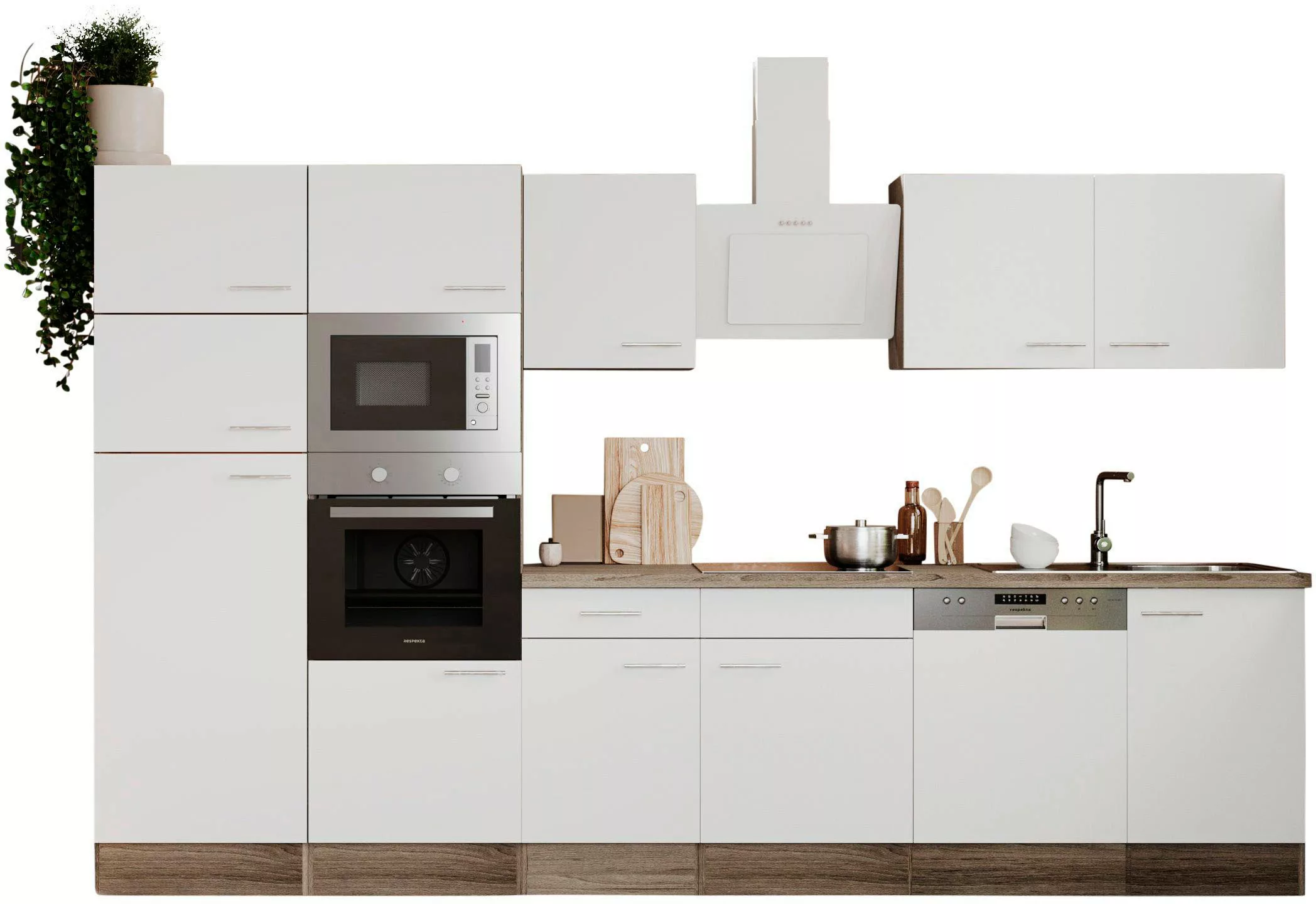 RESPEKTA Küchenzeile "Oliver", Breite 340 cm, wechselseitig aufbaubar günstig online kaufen