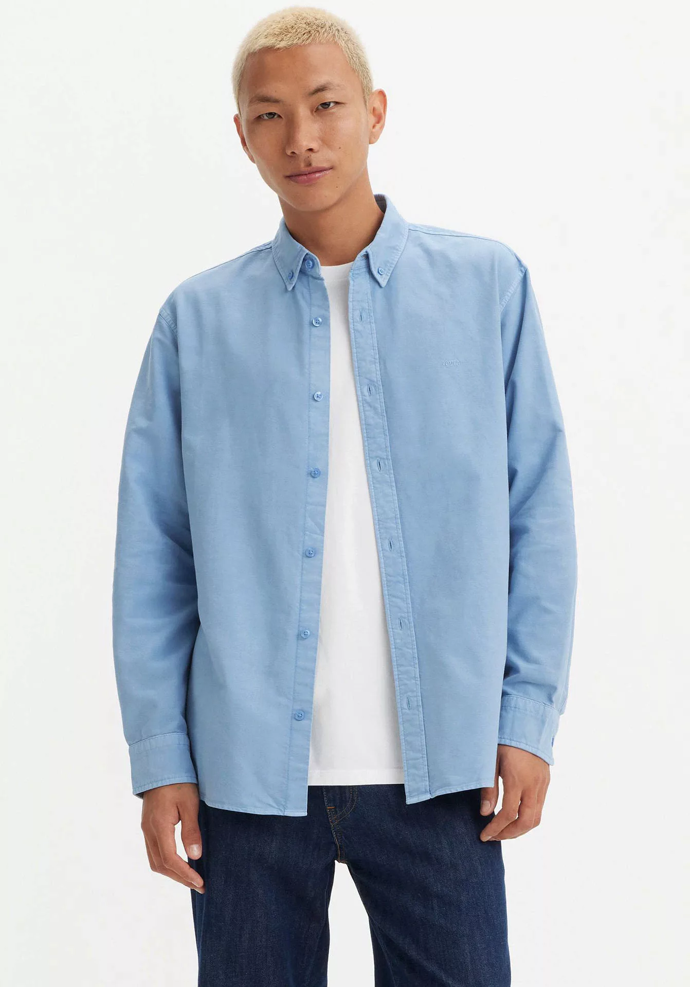 Levis Langarmhemd "AUTHENTIC BUTTON DOWN", mit Ton-in-Ton Logostickerei auf günstig online kaufen