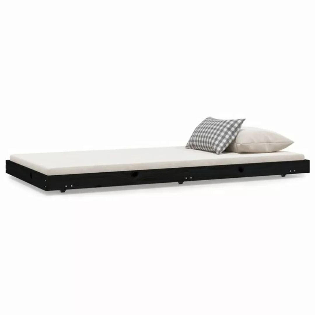 furnicato Bett Massivholzbett Schwarz 75x190 cm Kiefer günstig online kaufen