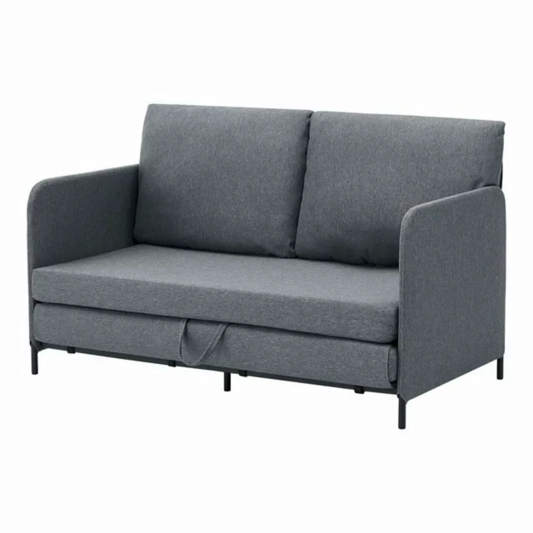 en.casa Schlafsofa, »Soini« mit Liegefunktion 2-Sitzer 78x125x67 cm Dunkelg günstig online kaufen