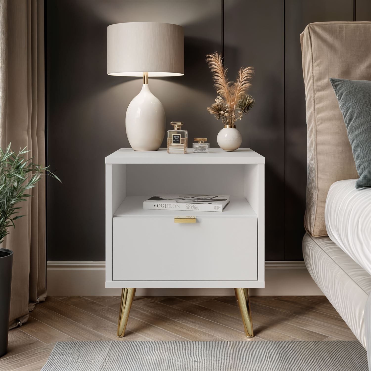 Lookway Nachttisch ALDO mit LED-Beleuchtung (1x günstig online kaufen