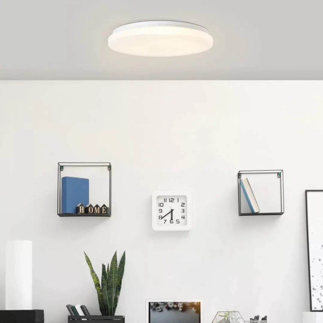 LED Deckenleuchte Alon in Weiß 18W 1900lm mit Bewegungsmelder günstig online kaufen