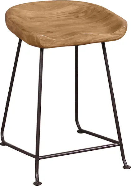 SIT Hocker "Live Edge", aus massiver Akazie, mit Metallgestell günstig online kaufen