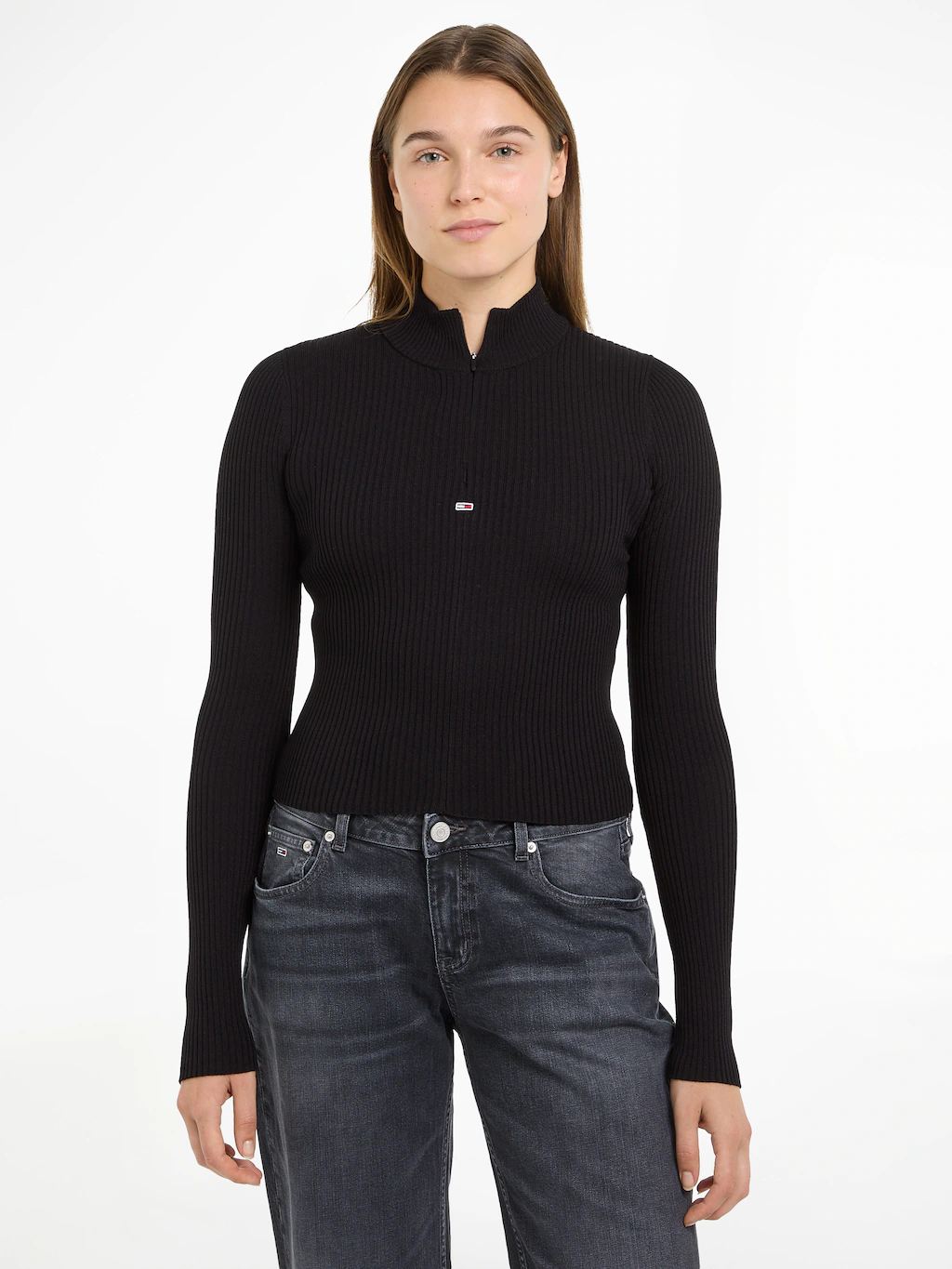 Tommy Jeans Troyer TJW 1/4 ZIP TECHNICAL RIB mit kurzem Reißverschluss günstig online kaufen