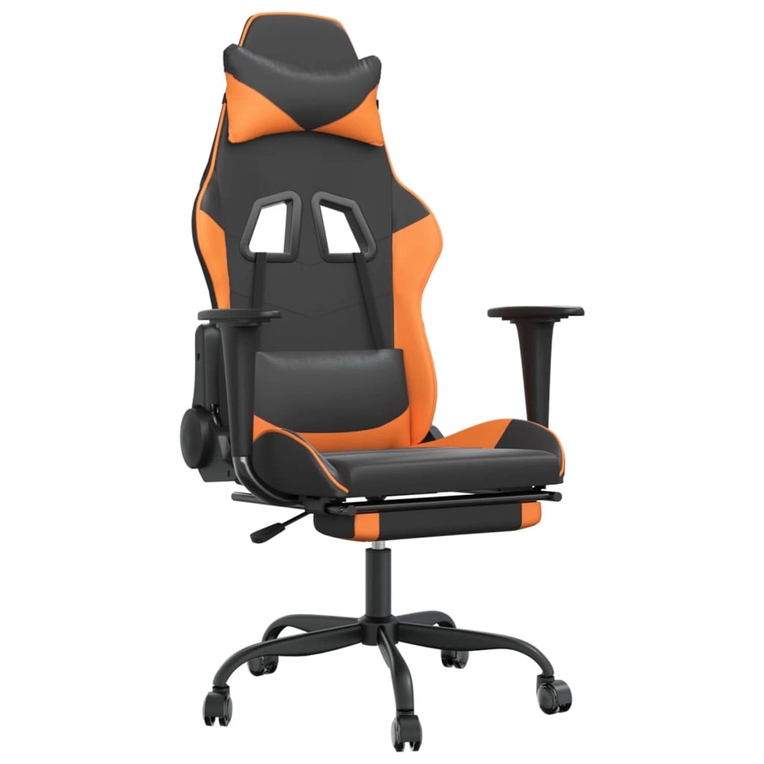 vidaXL Gaming-Stuhl mit Fußstütze Schwarz und Orange Kunstleder Modell 5 günstig online kaufen