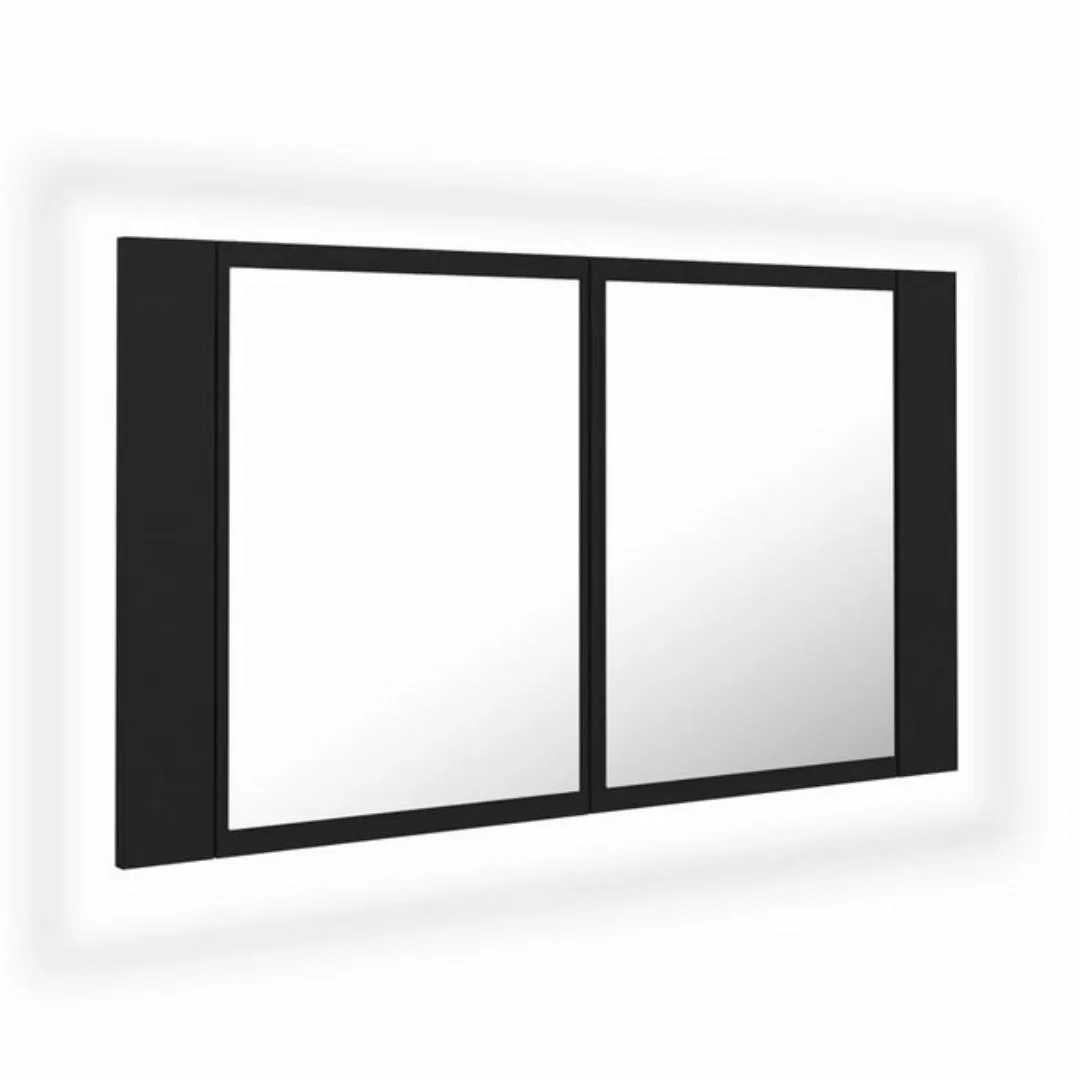 vidaXL Badezimmerspiegelschrank LED-Bad-Spiegelschrank Schwarz 80x12x45 cm günstig online kaufen