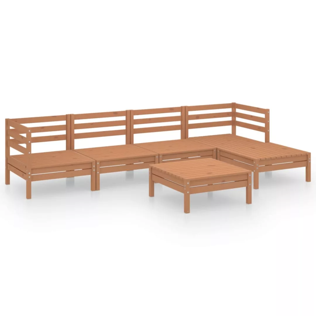 6-tlg. Garten-lounge-set Massivholz Kiefer Honigbraun günstig online kaufen