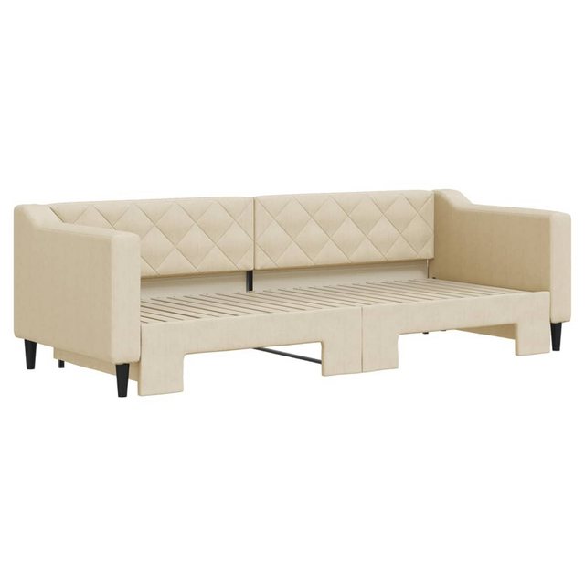 vidaXL Gästebett Gästebett Tagesbett Ausziehbar Creme 80x200 cm Stoff Bett günstig online kaufen