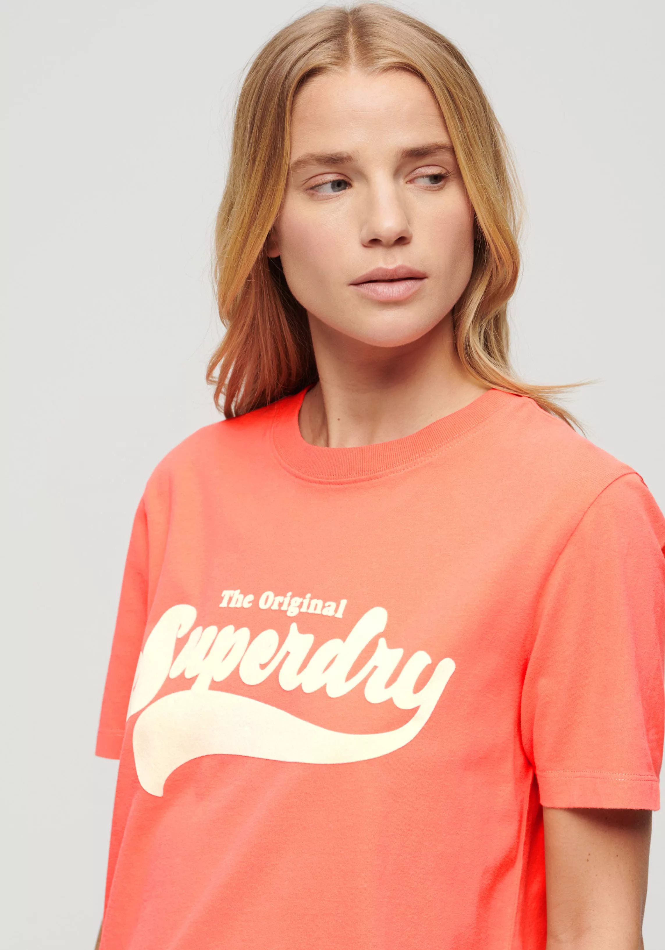 Superdry Print-Shirt RETRO FLOCK RELAXED T SHIRT günstig online kaufen