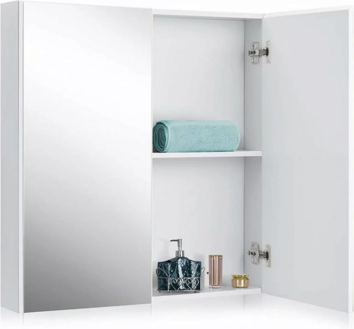 KOMFOTTEU Badezimmerspiegelschrank Spiegelschrank mit 2 Türen, 62 x 11,3 x günstig online kaufen