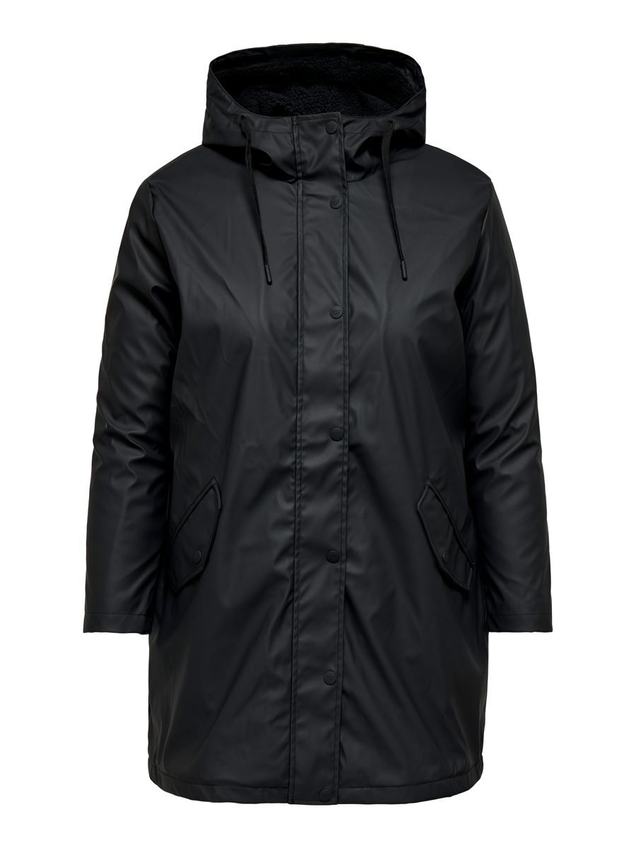 ONLY Curvy Gepolsterte Regenjacke Damen Schwarz günstig online kaufen