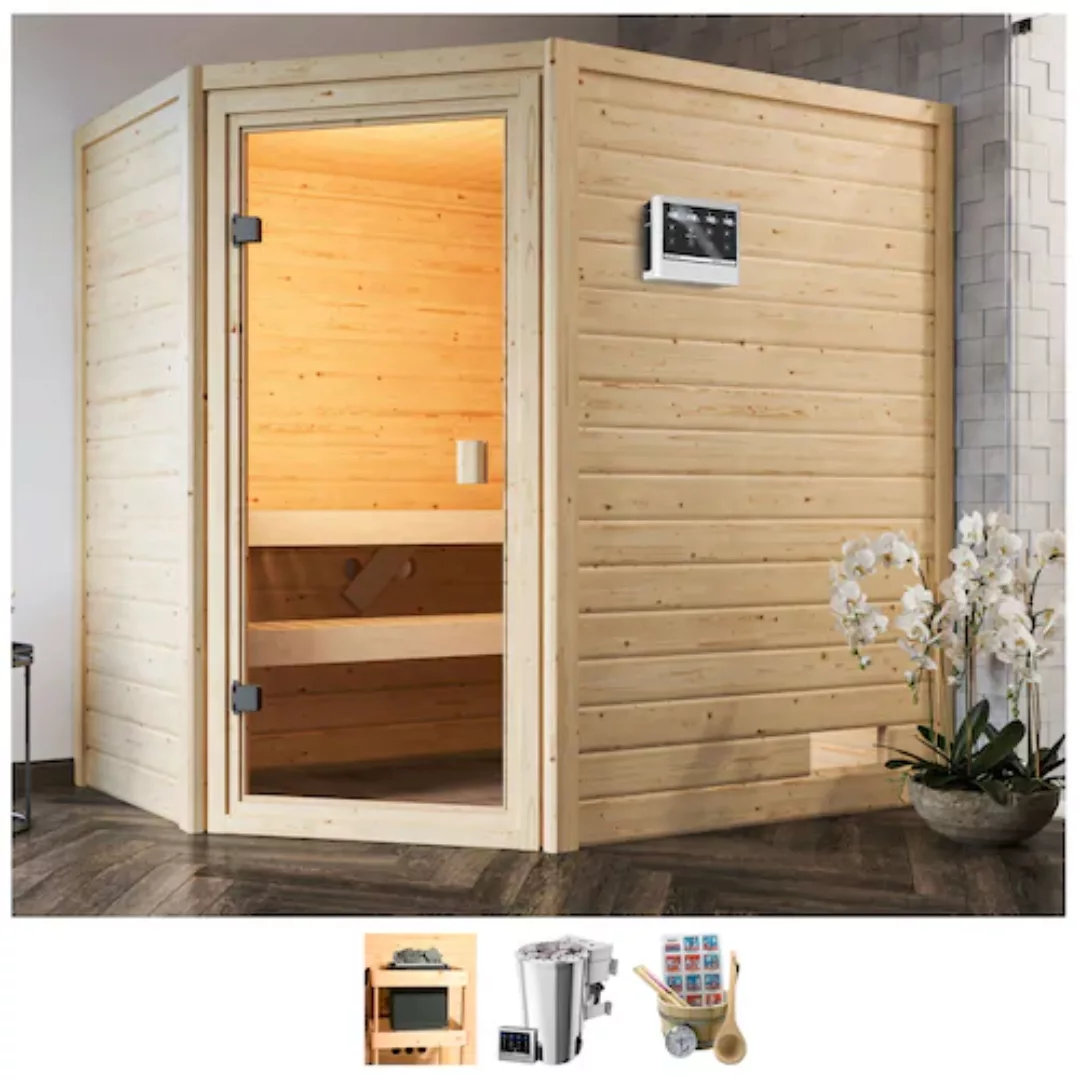 welltime Sauna »Juli«, 3,6-kW-Bio-Plug & Play Ofen mit ext. Steuerung günstig online kaufen