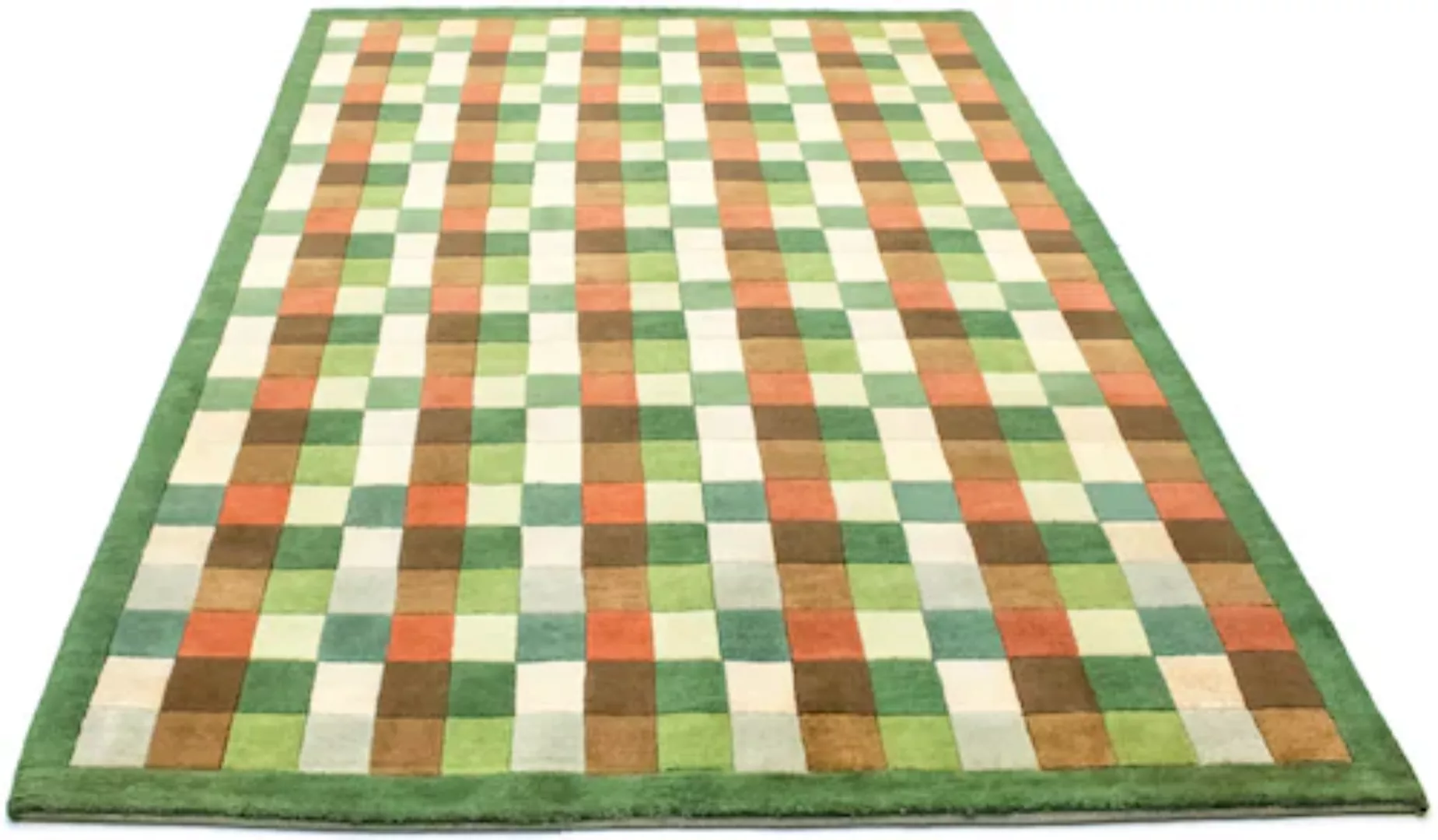 morgenland Wollteppich »Nepal Teppich handgeknüpft grün«, rechteckig günstig online kaufen