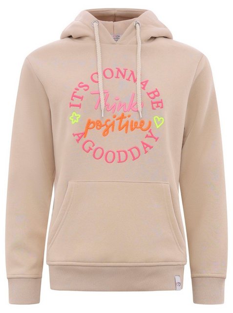 Zwillingsherz Sweatshirt mit "Think positiv" Aufstick in Neonfarben günstig online kaufen