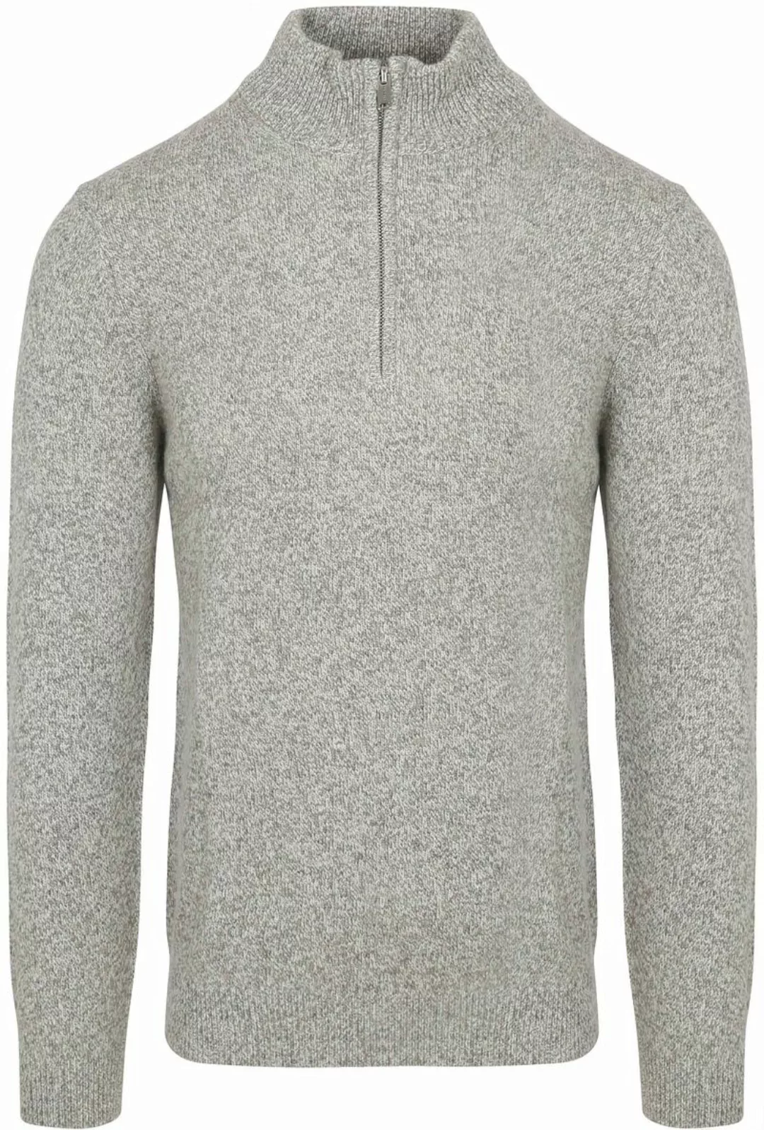 Profuomo Half Zip Pullover Lammwolle Melange Grau - Größe XXL günstig online kaufen