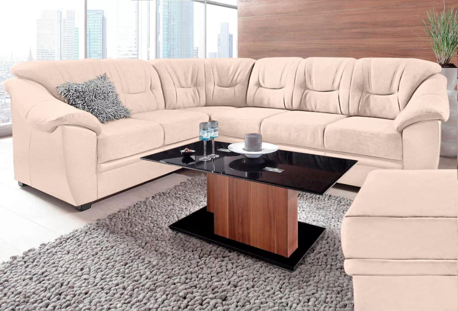 sit&more Ecksofa "Savona L-Form", wahlweise mit Bettfunktion, inklusive Fed günstig online kaufen