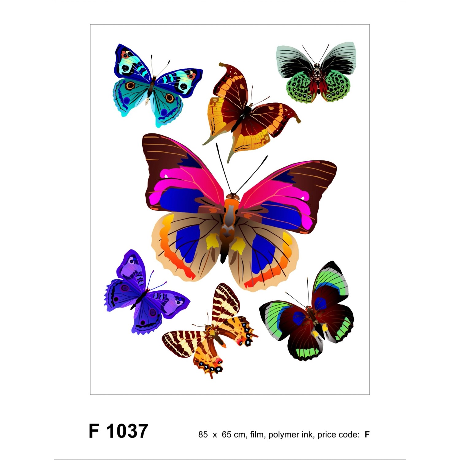 Sanders & Sanders Wandtattoo Schmetterlinge Rosa Blau und Grün 65 x 85 cm 6 günstig online kaufen