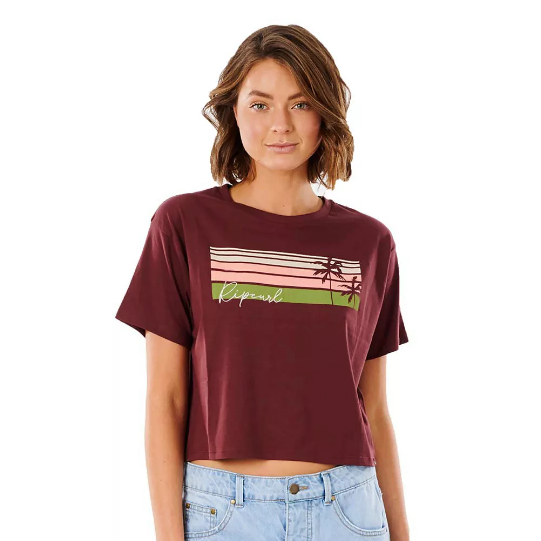 Rip Curl Tallows Crop Kurzärmeliges T-shirt M Maroon günstig online kaufen