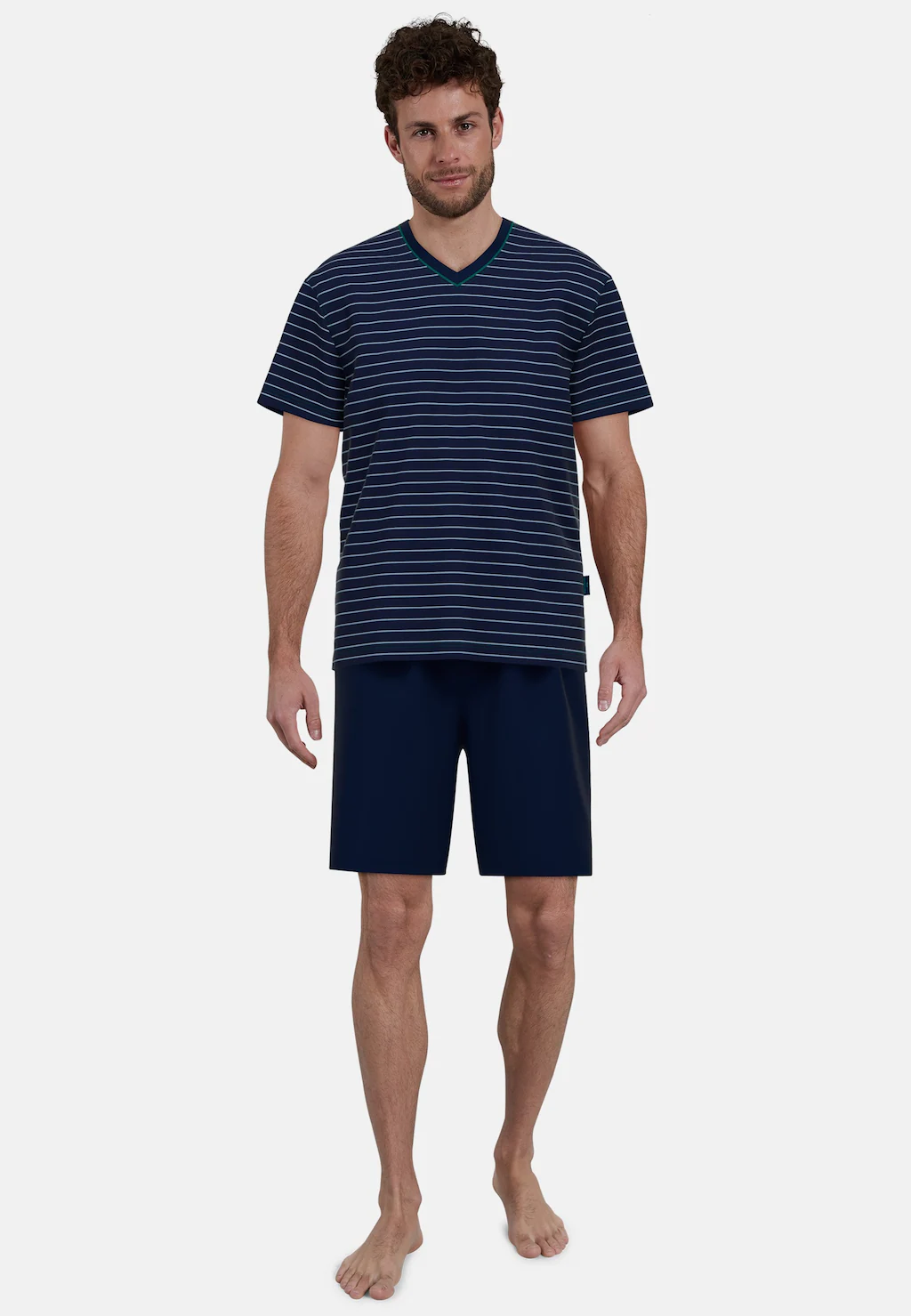 GÖTZBURG Shorty "Bray", (2 tlg.), Kurzarm, V-Ausschnitt, kurze Hose, Baumwo günstig online kaufen