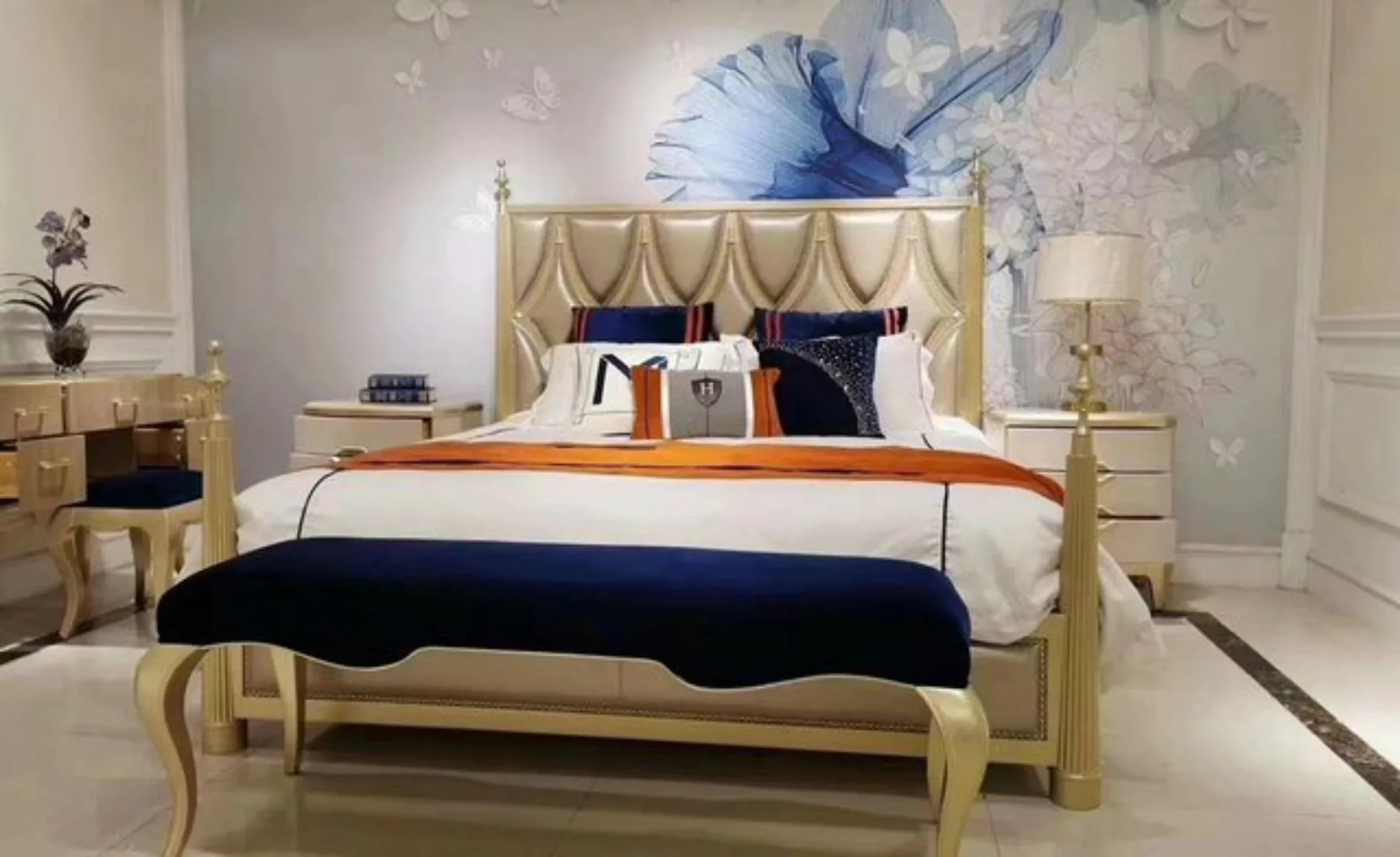 JVmoebel Bett, Design Schlafzimmer Bett Luxus Doppel Betten Holz Modern Pol günstig online kaufen