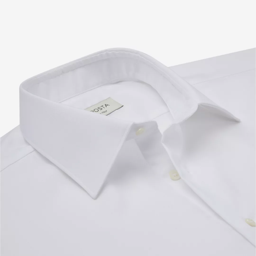 Hemd  einfarbig  weiß stretch popeline viroformula, kragenform  niedriger s günstig online kaufen