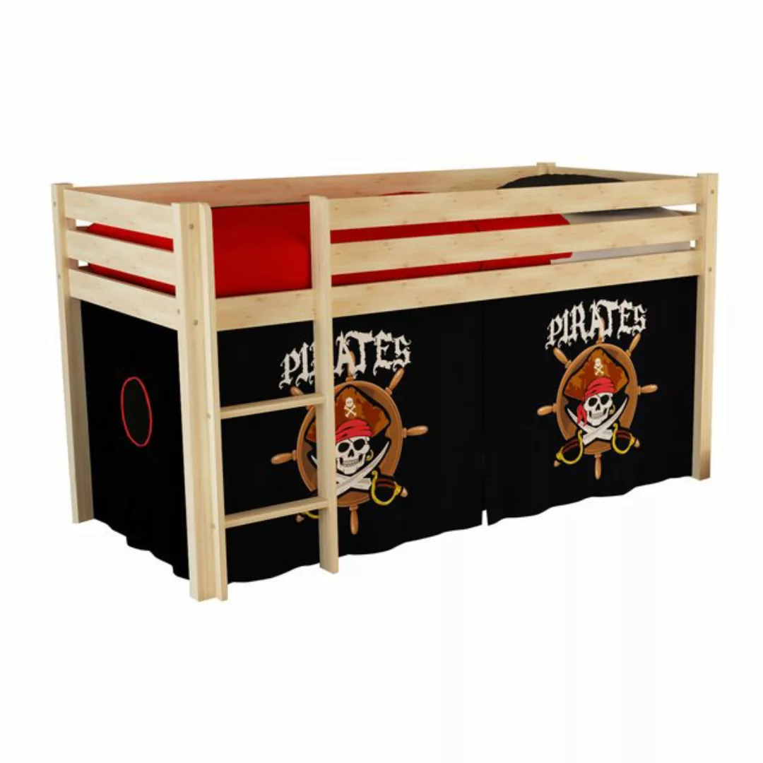 Kinderzimmer Spielbett mit Leiter PINOO-12 incl. Textil Set Pirates in Kief günstig online kaufen