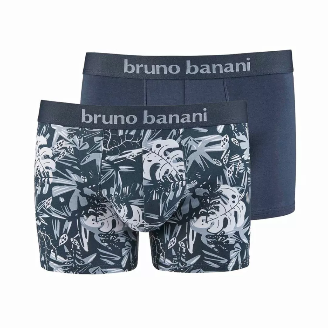 Bruno Banani Herren Boxershorts, 2er Pack - Leavy, Baumwoll Stretch Grau L günstig online kaufen