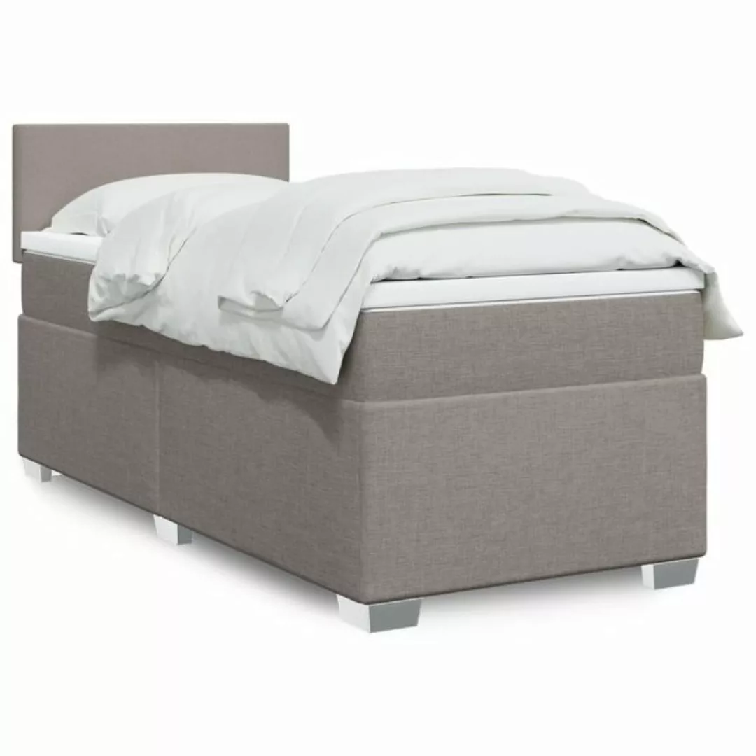 furnicato Bettgestell Boxspringbett mit Matratze Taupe 90x190 cm Stoff (1-t günstig online kaufen