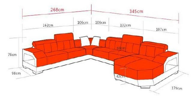 Xlmoebel Ecksofa Designer Ecksofa mit Polsterung, moderne U-Form Ledercouch günstig online kaufen