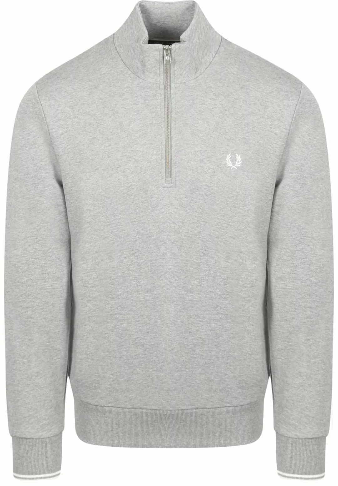 Fred Perry Half Zip Pullover Melange Grau - Größe L günstig online kaufen