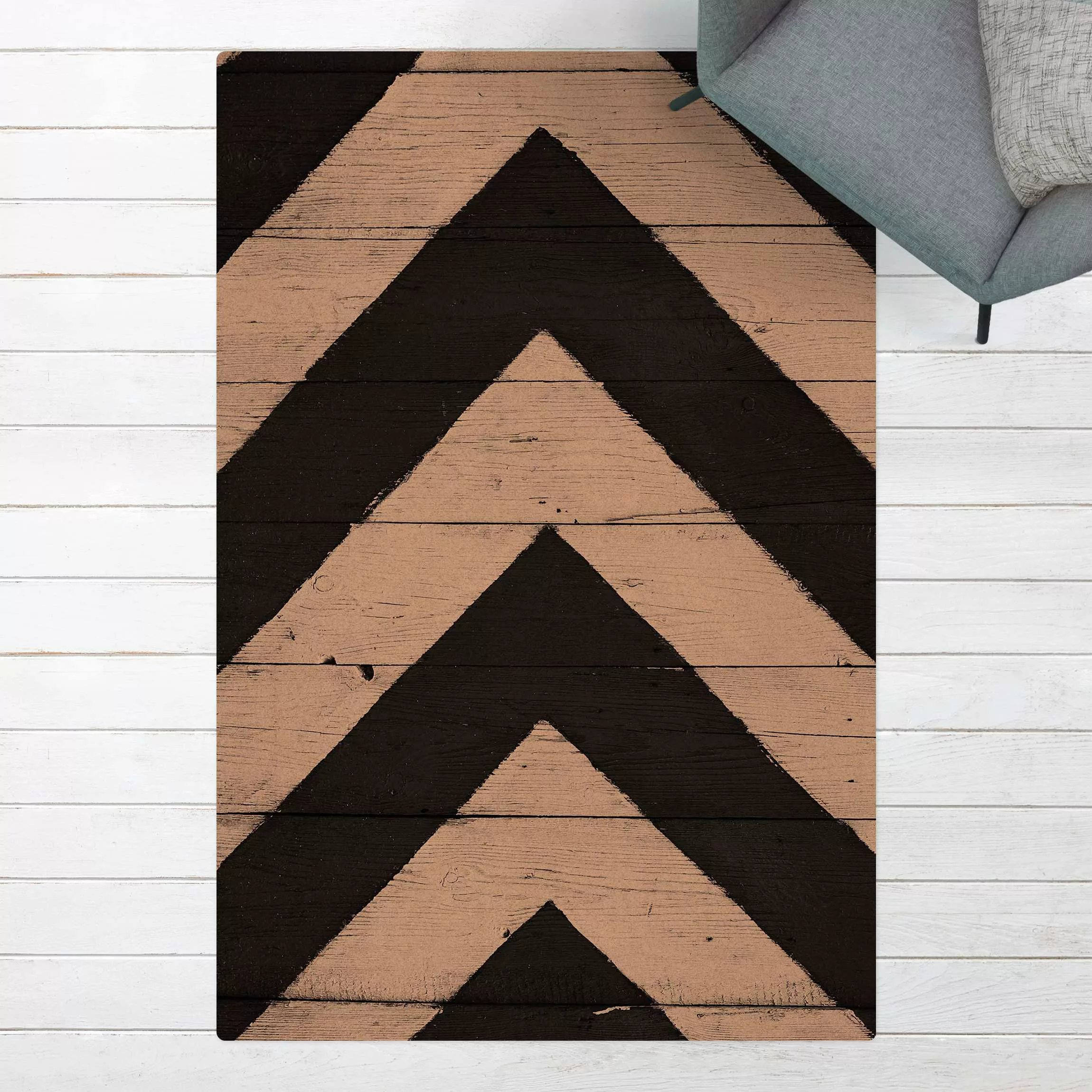 Kork-Teppich Symmetrie auf Holzbalken günstig online kaufen