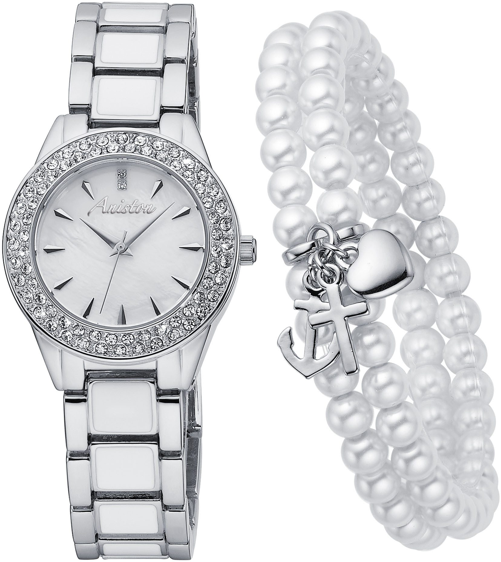 Aniston JEWELRY & WATCHES Quarzuhr, (Set, günstig online kaufen