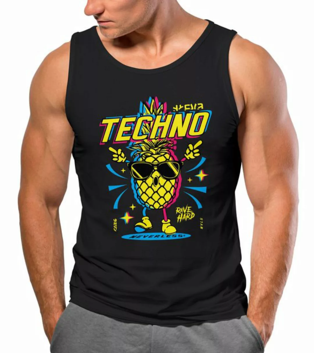 Neverless Tanktop Herren Tank-Top Techno Tanzen Lustig Ananas Rave Party Pr günstig online kaufen