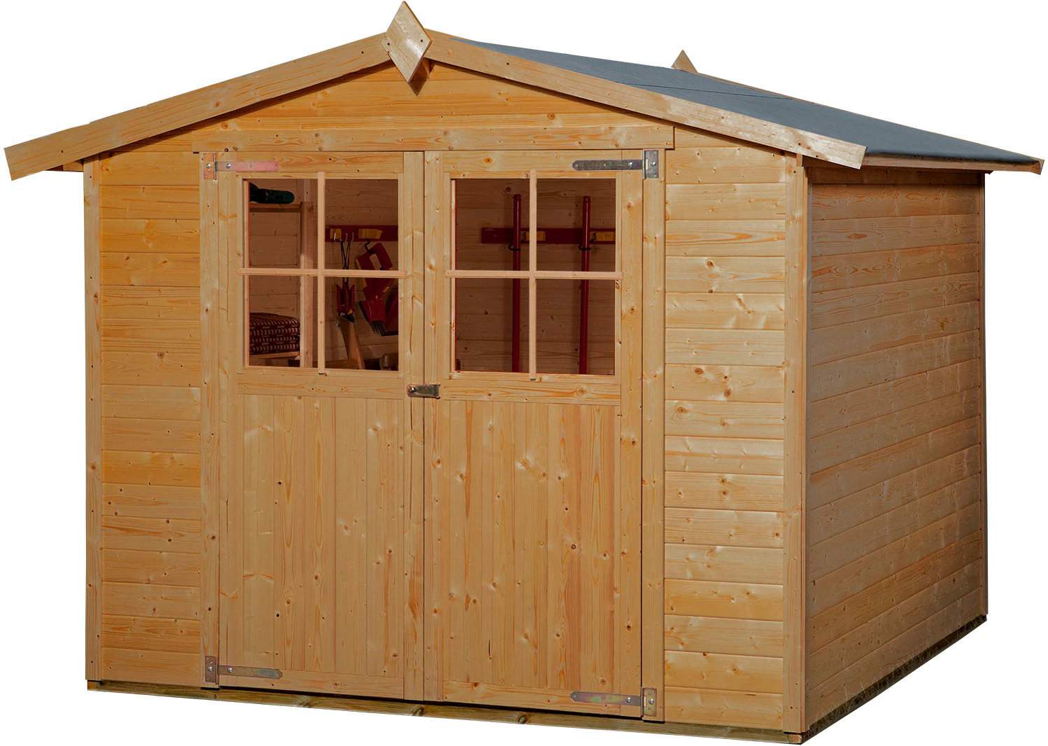 Weka Holz-Gartenhaus Parma Satteldach Lasiert 254 cm x 217 cm günstig online kaufen