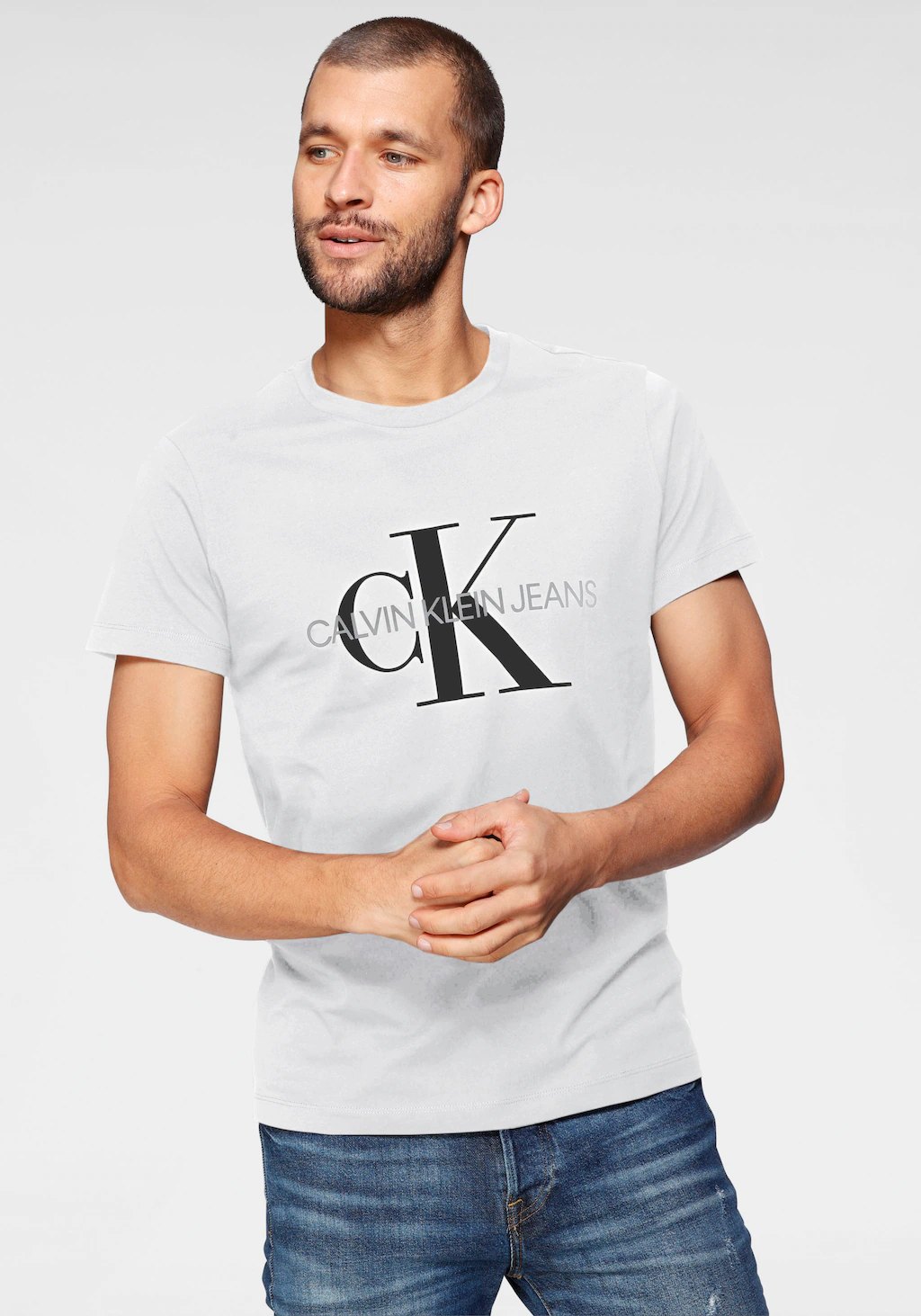 Calvin Klein Jeans T-Shirt "ICONIC MONOGRAM SLIM TEE", mit großem CK-Print günstig online kaufen