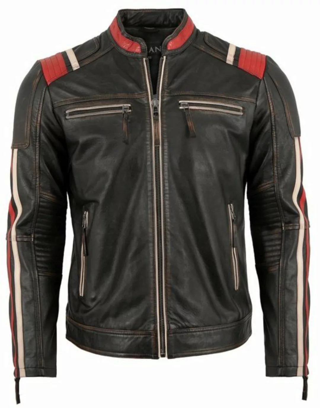 Jilani Lederjacke MD-3 Echtleder Herren Lederjacke Bikerjacke Racing Lammna günstig online kaufen