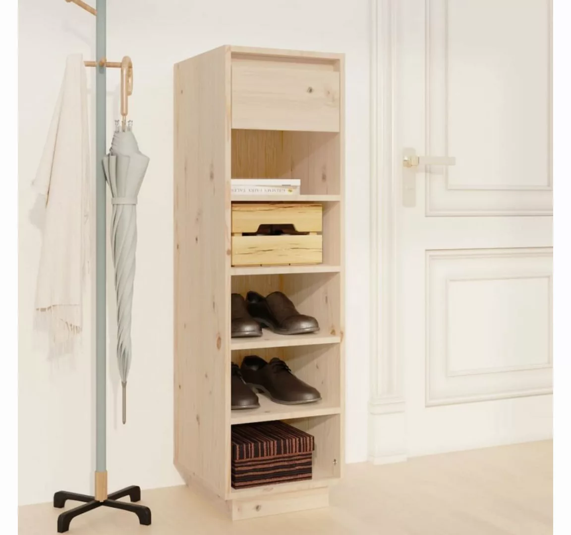 furnicato Schuhschrank Schuhregal 30x34x105 cm Massivholz Kiefer günstig online kaufen